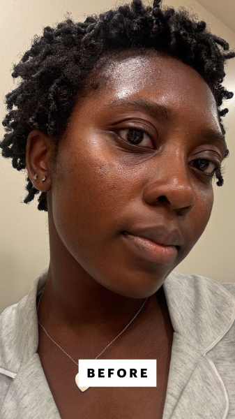 Allure associate beauty editor Annie BlayTettey before applying the Belif The True Cream Aqua Bomb